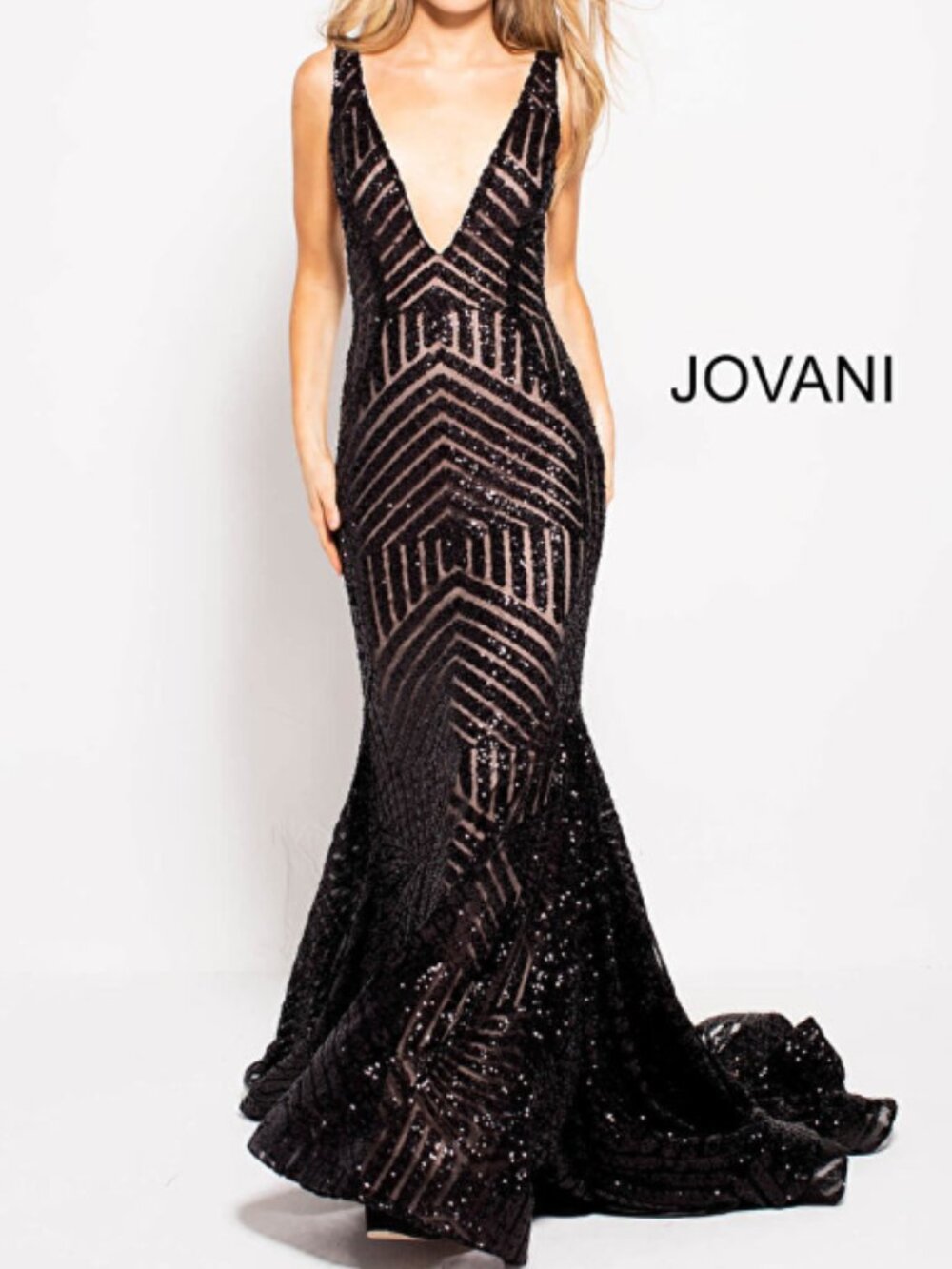 Jovani Style 59762 - Black/Nude